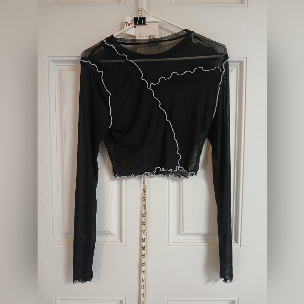 🦋 WOW - ADORABLE 🦋 Love, Fire 2 piece sheer top & lined skirt - Picture 2 of 4